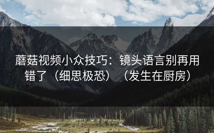 蘑菇视频小众技巧：镜头语言别再用错了（细思极恐）（发生在厨房）